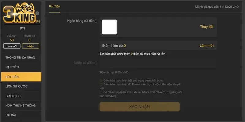 Rút tiền 3king đơn giản qua các hình thức không thể bỏ qua